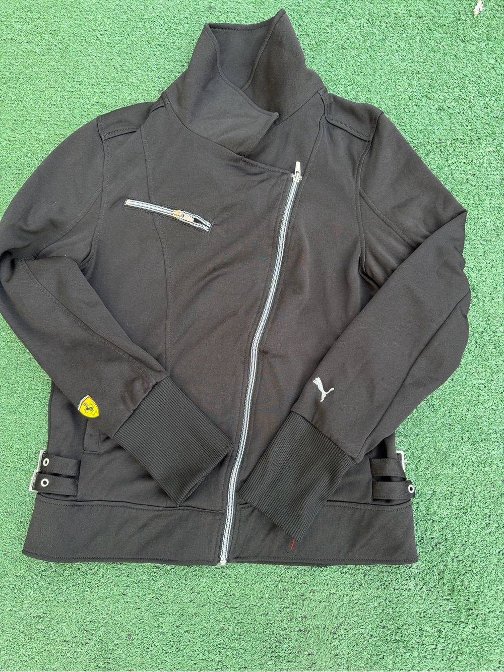 PUMA Women's Black Asymmetric Zip Jacket
